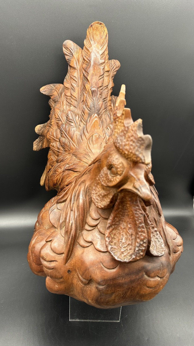 Scultura in legno "Gallina" - Primo '900-photo-5