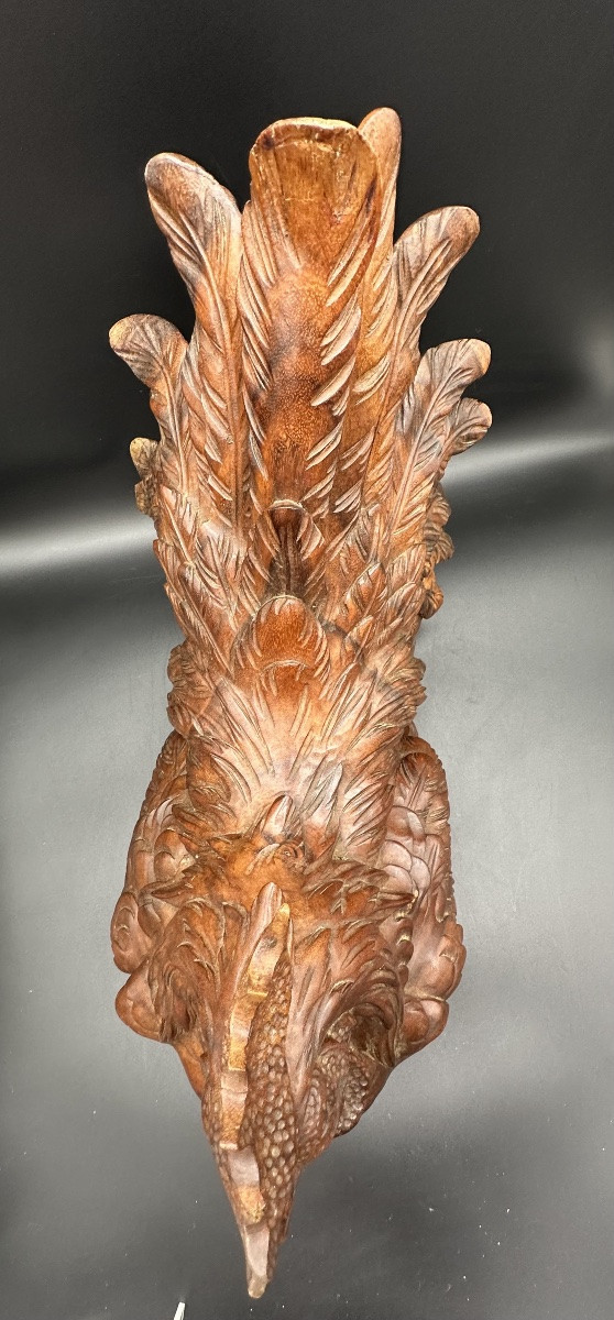 Scultura in legno "Gallina" - Primo '900-photo-6