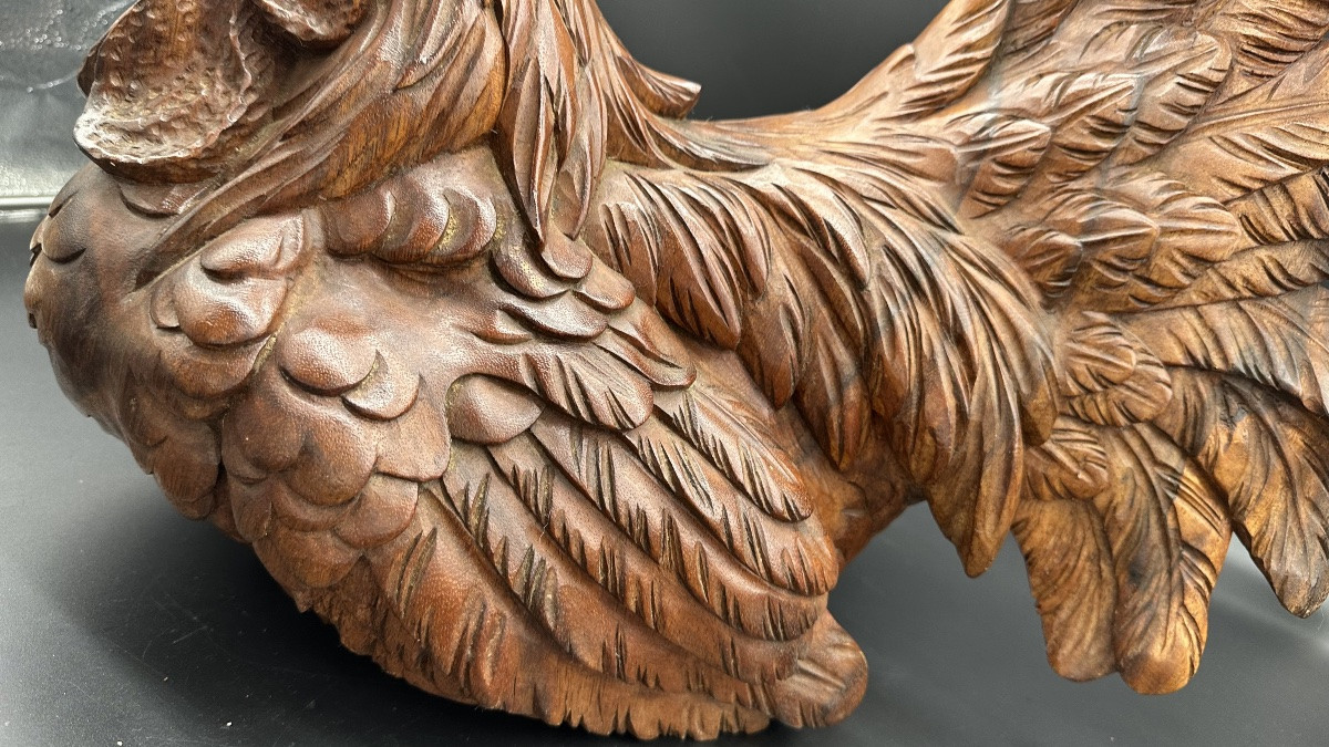 Scultura in legno "Gallina" - Primo '900-photo-8