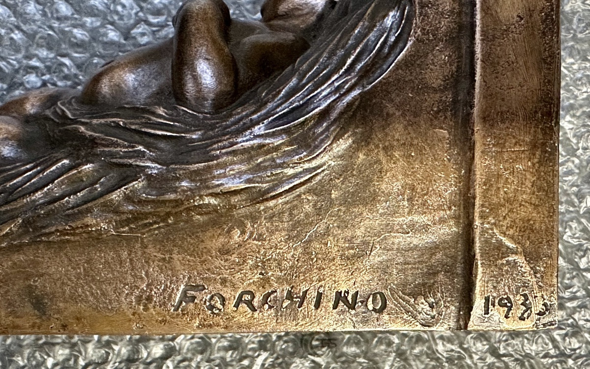 Fermalibri in bronzo Art Deco, firmati Forchino 1930. -photo-4