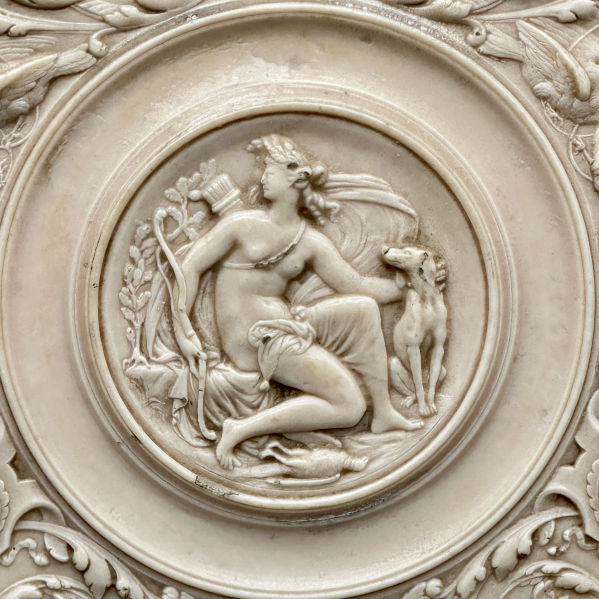 Bassorilievo lastra di calcare pietrificato, calcite, “Allegoria” - NAPOLEONE III  -photo-2