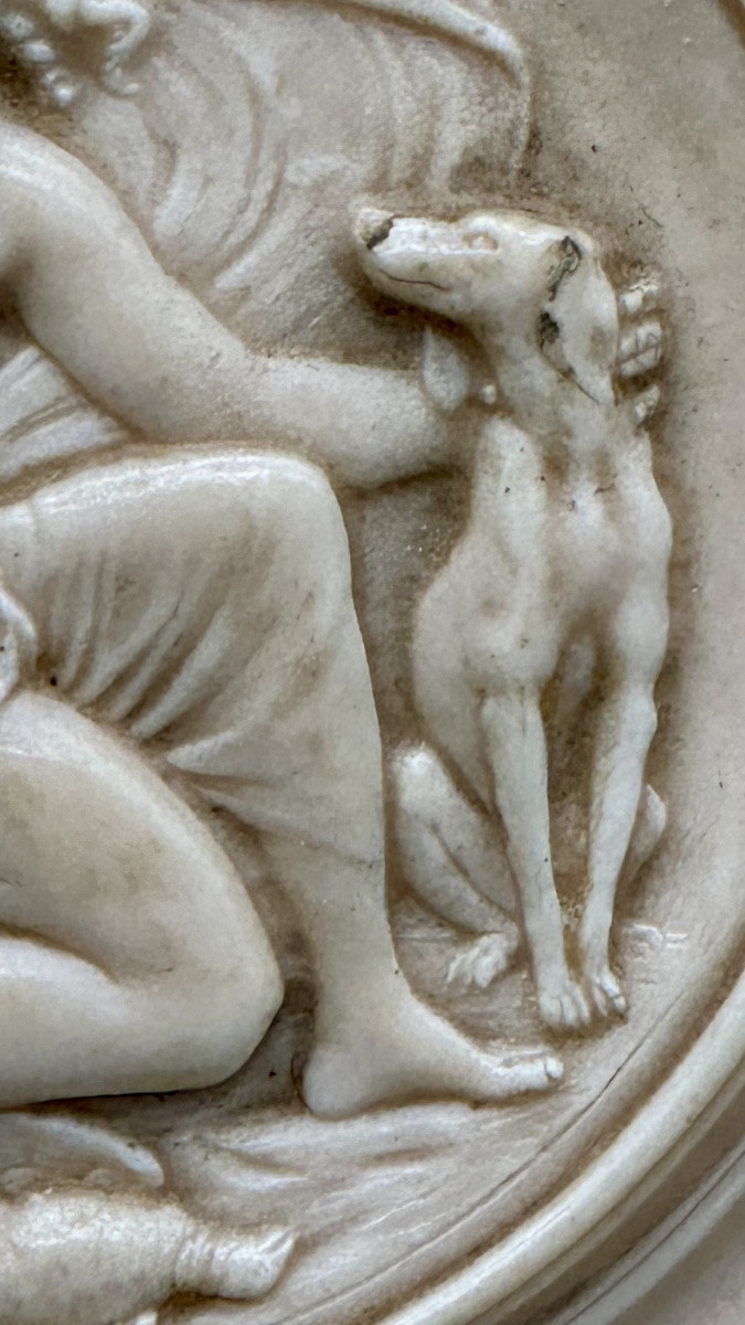 Bassorilievo lastra di calcare pietrificato, calcite, “Allegoria” - NAPOLEONE III  -photo-3