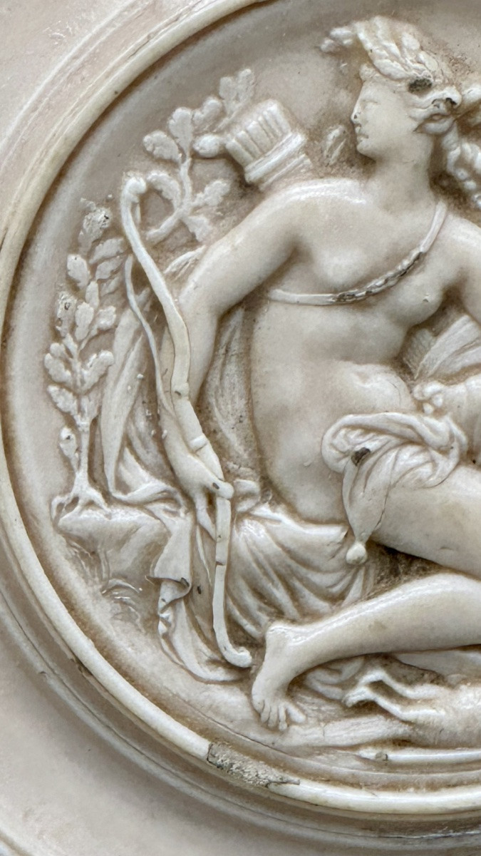 Bassorilievo lastra di calcare pietrificato, calcite, “Allegoria” - NAPOLEONE III  -photo-1