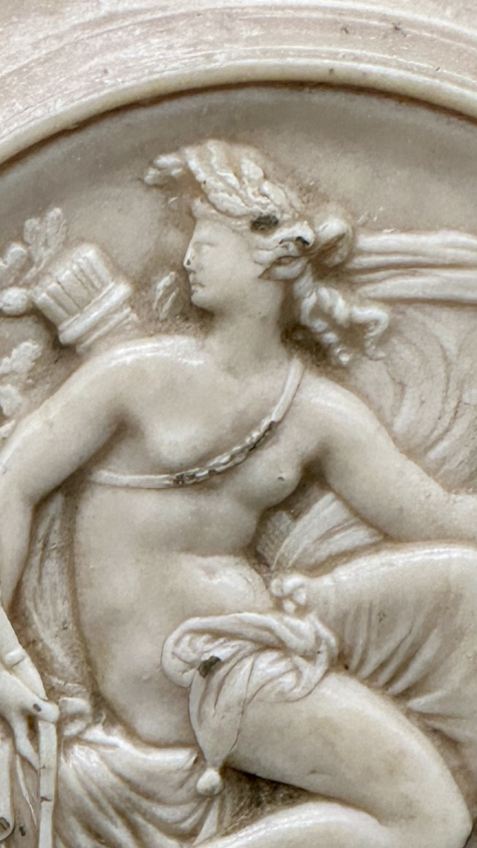 Bassorilievo lastra di calcare pietrificato, calcite, “Allegoria” - NAPOLEONE III  -photo-2