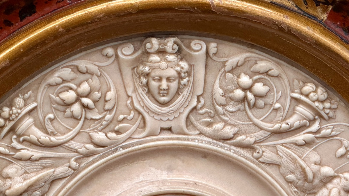 Bassorilievo lastra di calcare pietrificato, calcite, “Allegoria” - NAPOLEONE III  -photo-3