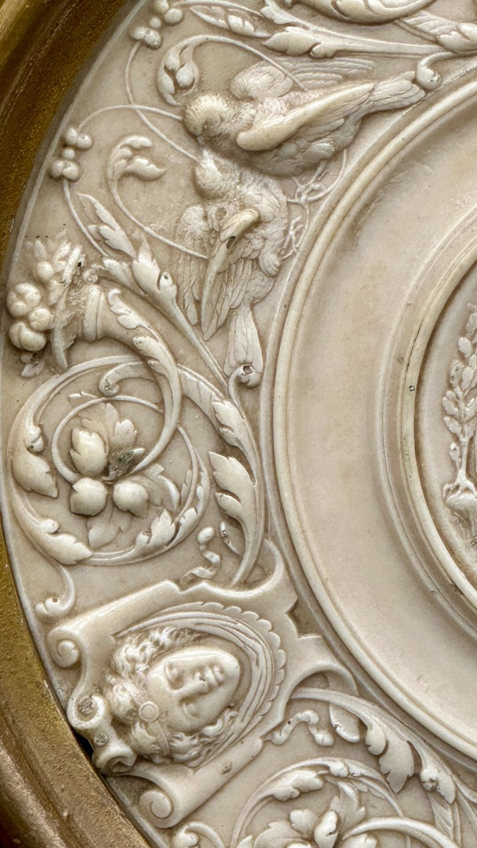 Bassorilievo lastra di calcare pietrificato, calcite, “Allegoria” - NAPOLEONE III  -photo-4