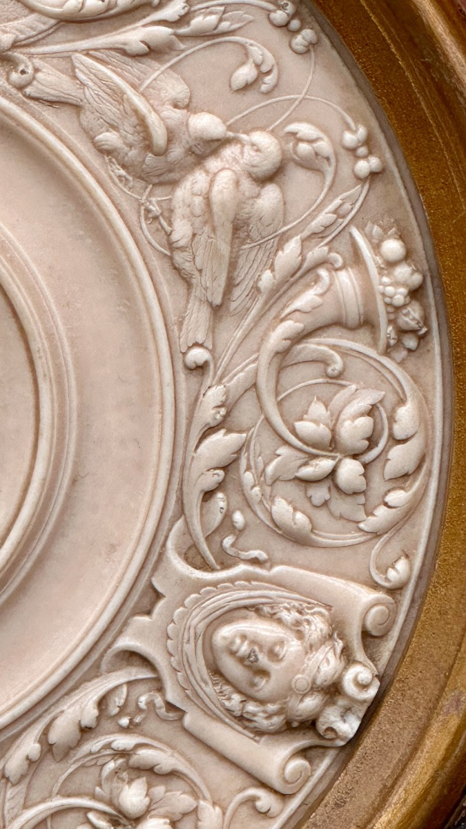 Bassorilievo lastra di calcare pietrificato, calcite, “Allegoria” - NAPOLEONE III  -photo-5