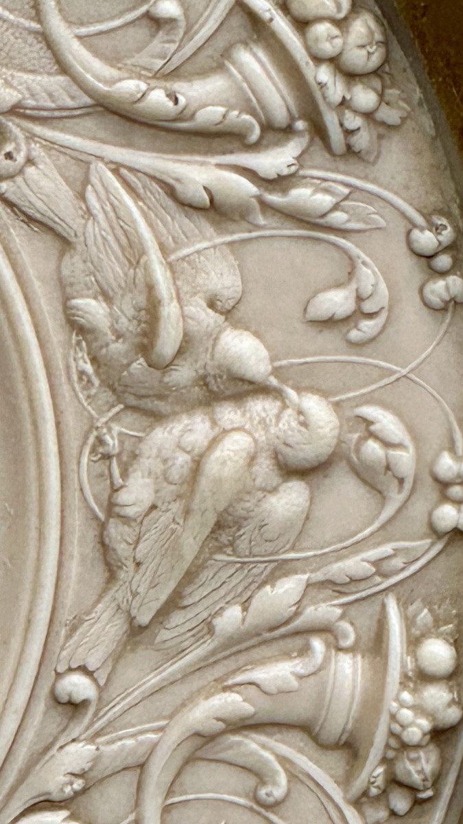 Bassorilievo lastra di calcare pietrificato, calcite, “Allegoria” - NAPOLEONE III  -photo-6