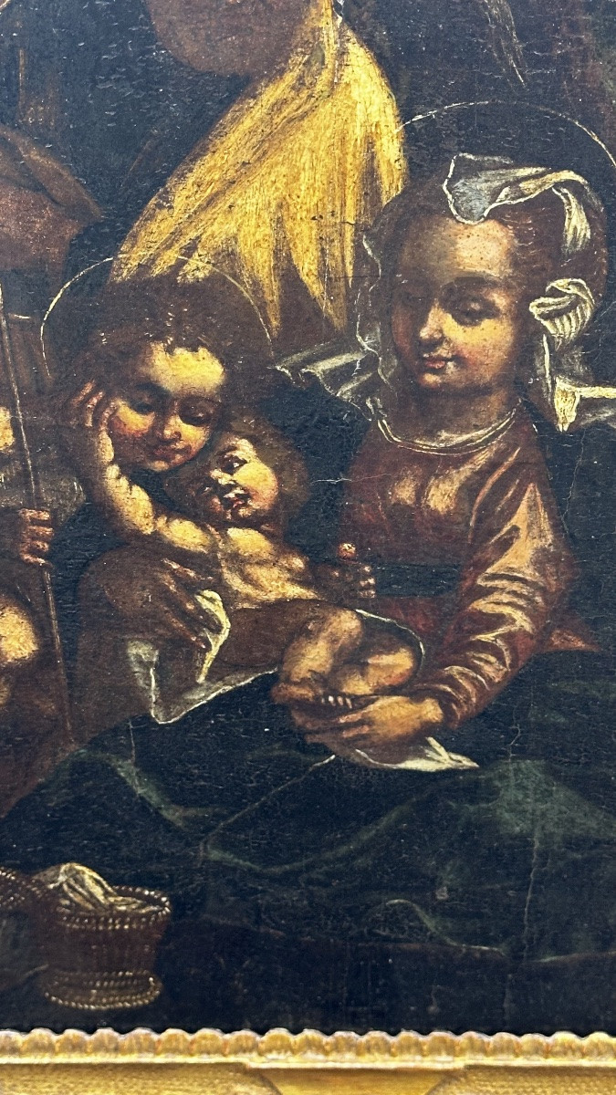 Quadro “Sacra famiglia”, olio su tavola - XIX SEC. -photo-2
