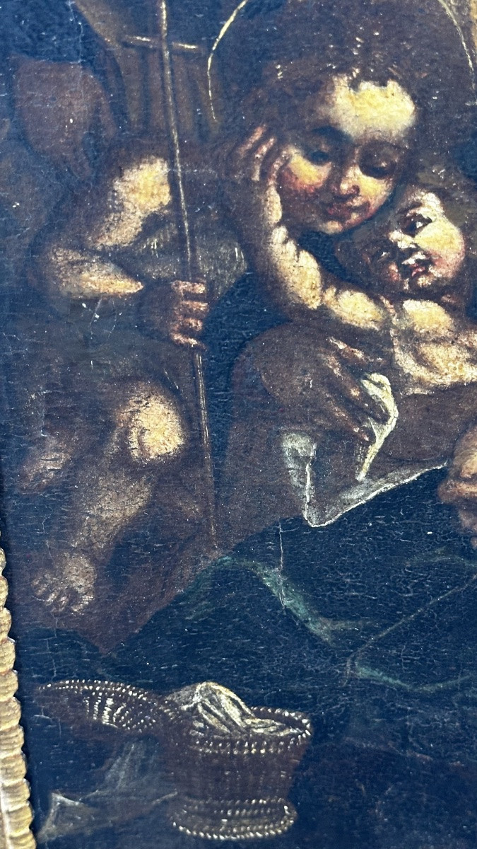 Quadro “Sacra famiglia”, olio su tavola - XIX SEC. -photo-4