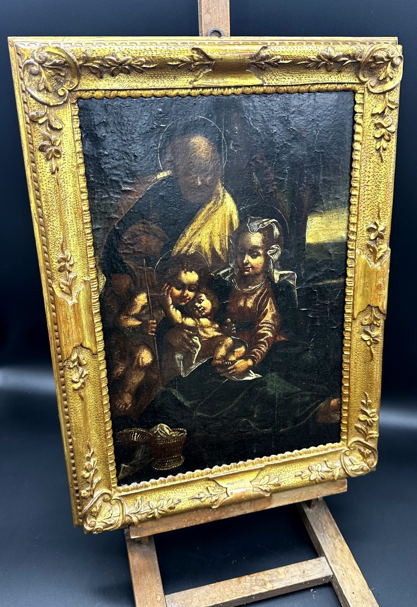 Quadro “Sacra famiglia”, olio su tavola - XIX SEC. 