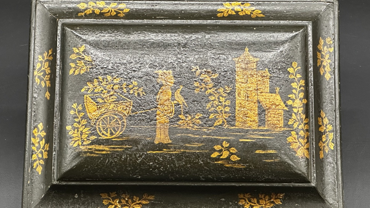 Cofanetto laccato con decori dorati a cineserie – XVIII secolo-photo-3