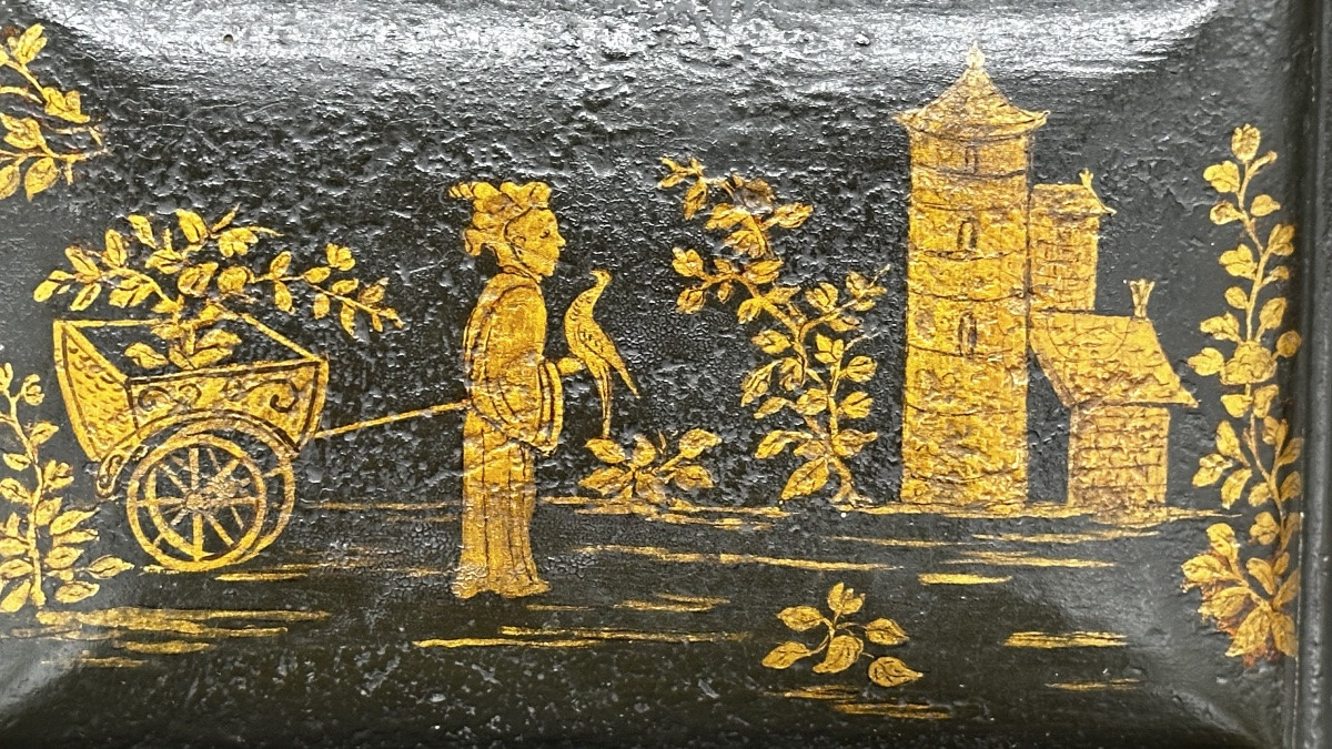 Cofanetto laccato con decori dorati a cineserie – XVIII secolo-photo-4