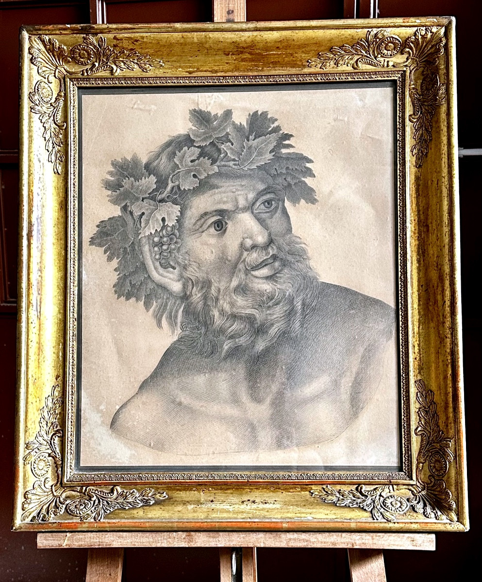 Disegno a matita,“Sileno con corona di pampini” - XIX secolo