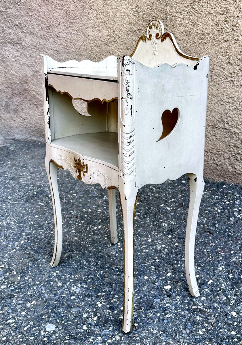 Comodino antico, shabby chic - Napoleone III