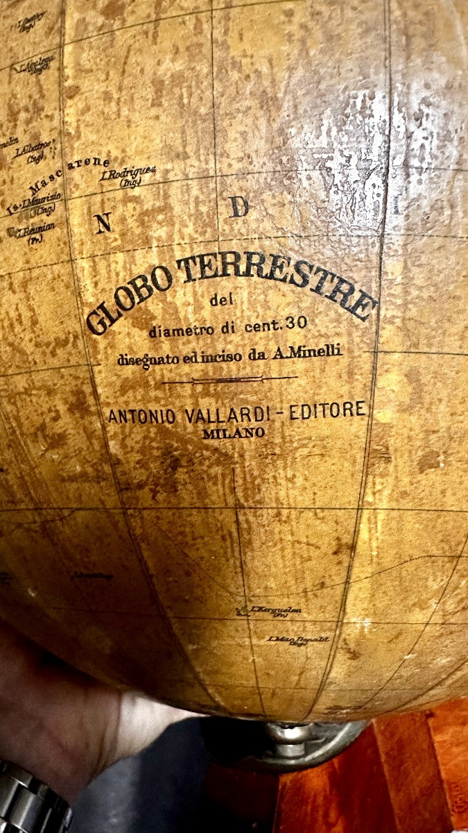 Mappamondo realizzato da A. Minelli per Antonio Vallardi Editore, anni '30-photo-1