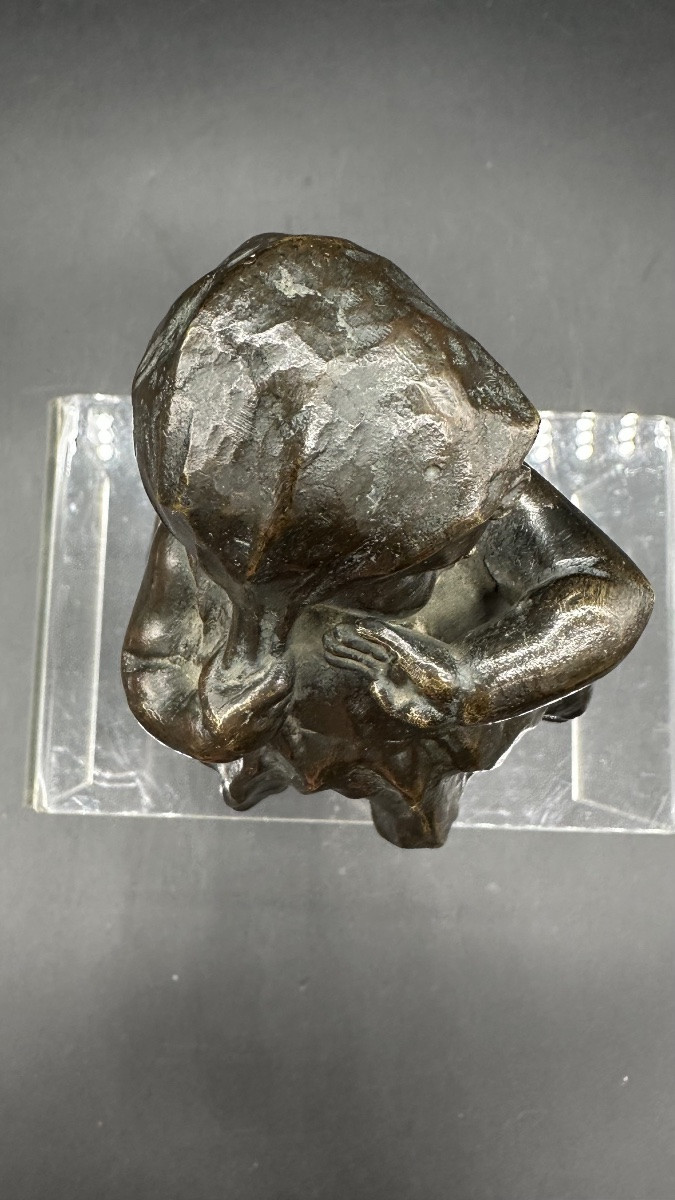 Scultura in bronzo "Bambina timida" – Primo '900. -photo-4