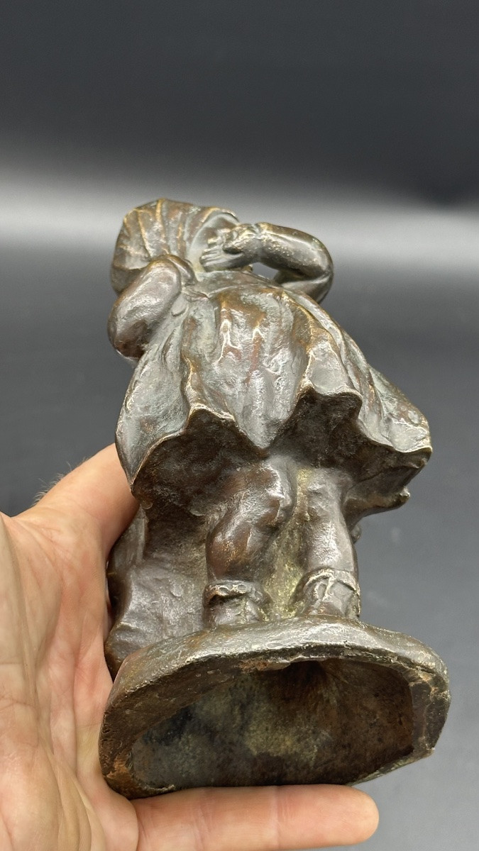 Scultura in bronzo "Bambina timida" – Primo '900. -photo-6