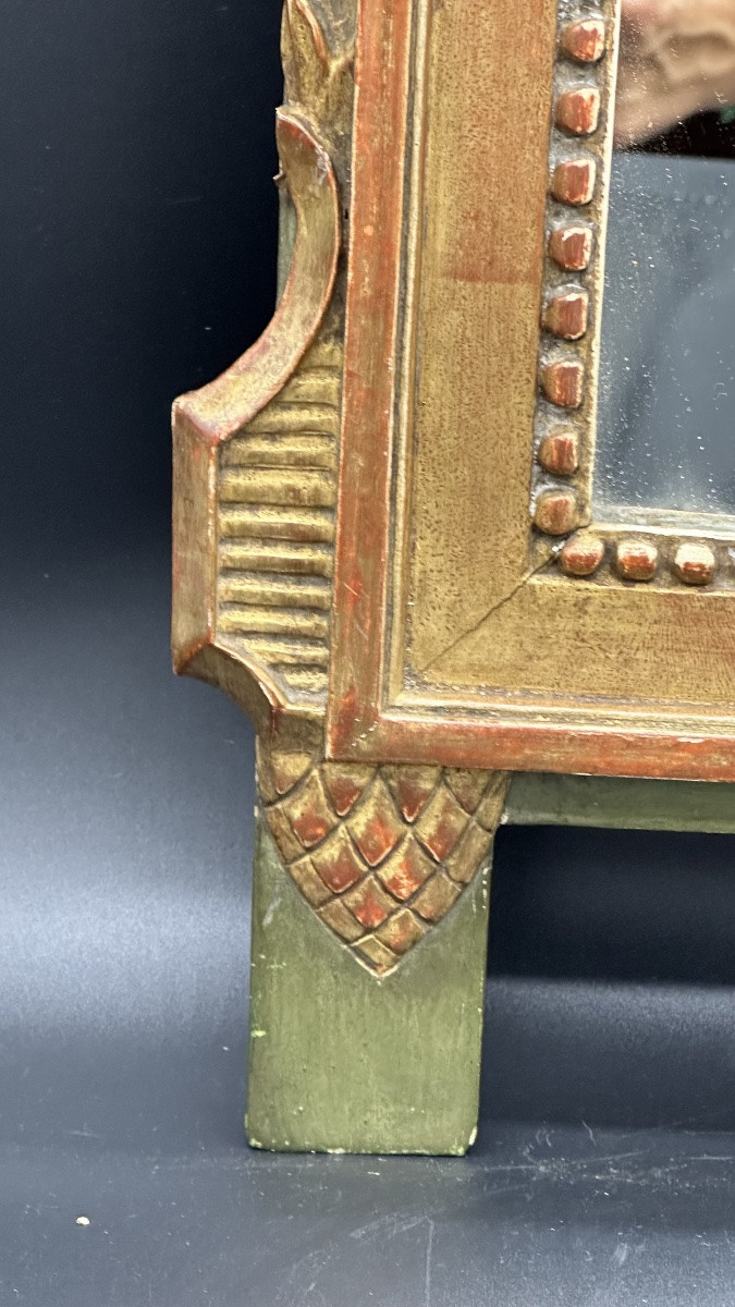 Specchio da Parete in Legno Dorato con Decoro Floreale – Napoleone III.-photo-1