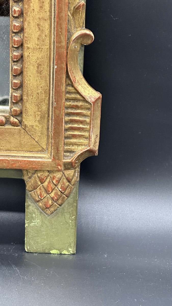 Specchio da Parete in Legno Dorato con Decoro Floreale – Napoleone III.-photo-2