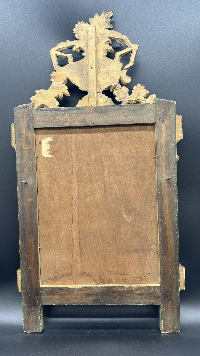 Specchio da Parete in Legno Dorato con Decoro Floreale – Napoleone III.-photo-4
