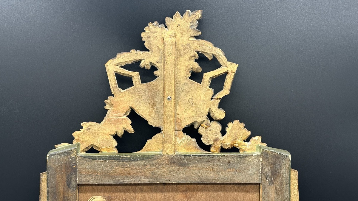 Specchio da Parete in Legno Dorato con Decoro Floreale – Napoleone III.-photo-5
