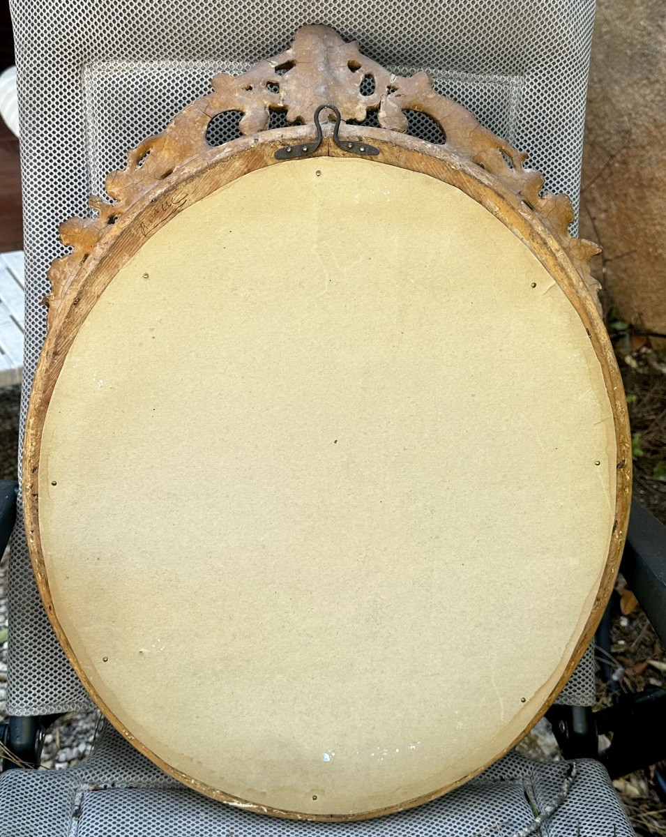 Specchio “Sorcière” in legno dorato, XIX secolo-photo-3