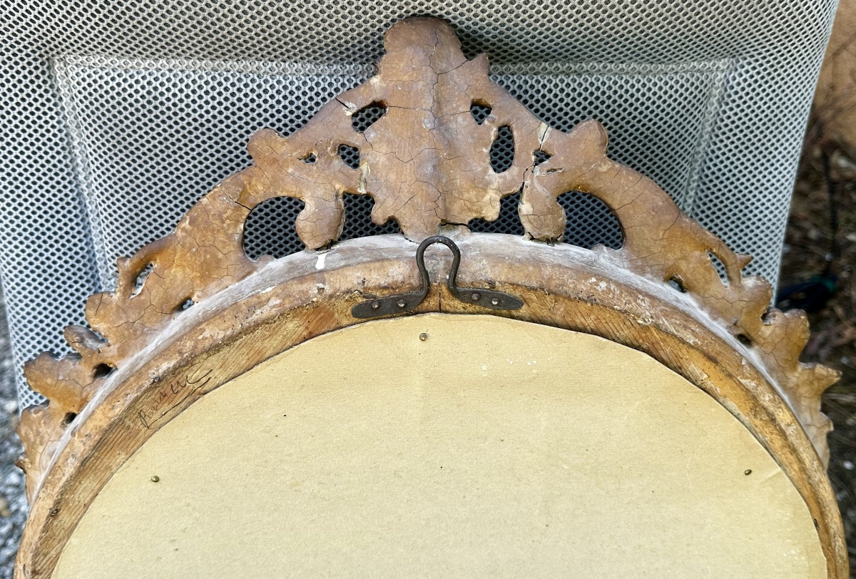 Specchio “Sorcière” in legno dorato, XIX secolo-photo-4