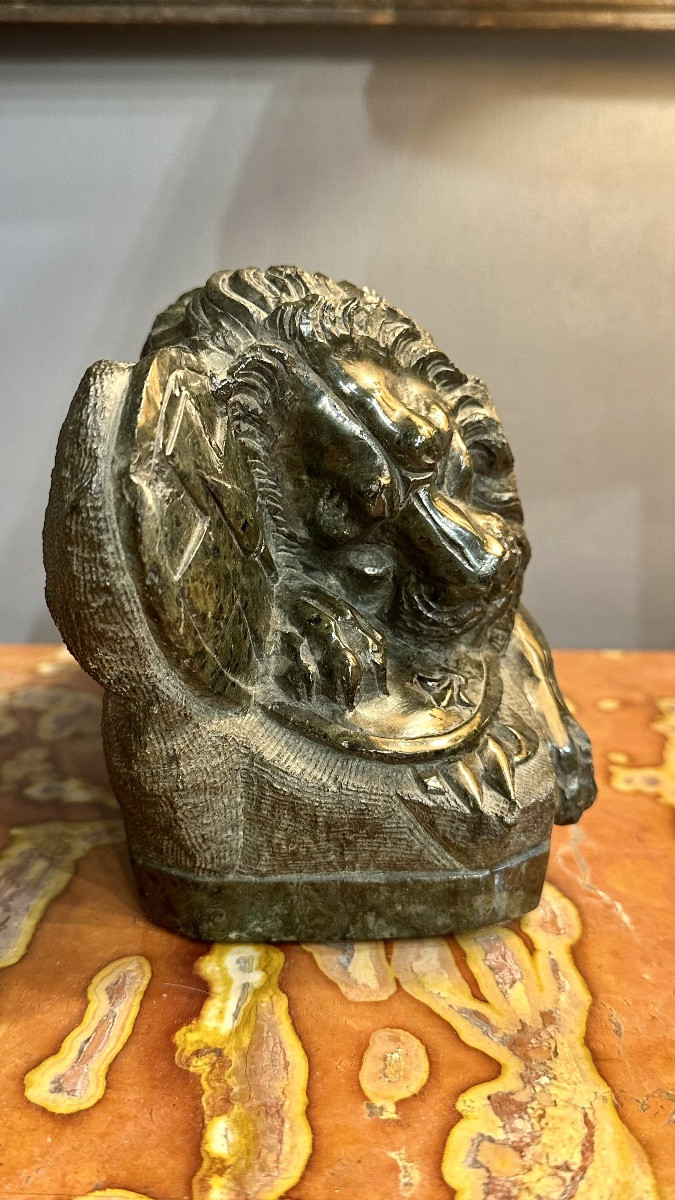 SCULTURA IN MARMO DEL LEONE DI LUCERNA DEL GRAND TOUR - XIX sec. -photo-1