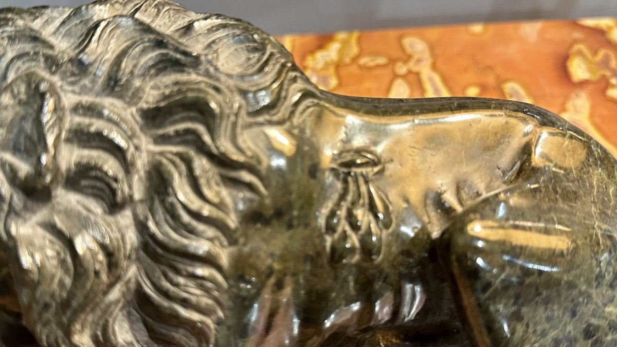 SCULTURA IN MARMO DEL LEONE DI LUCERNA DEL GRAND TOUR - XIX sec. -photo-2