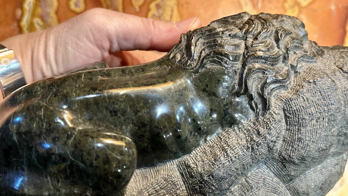 SCULTURA IN MARMO DEL LEONE DI LUCERNA DEL GRAND TOUR - XIX sec. -photo-5