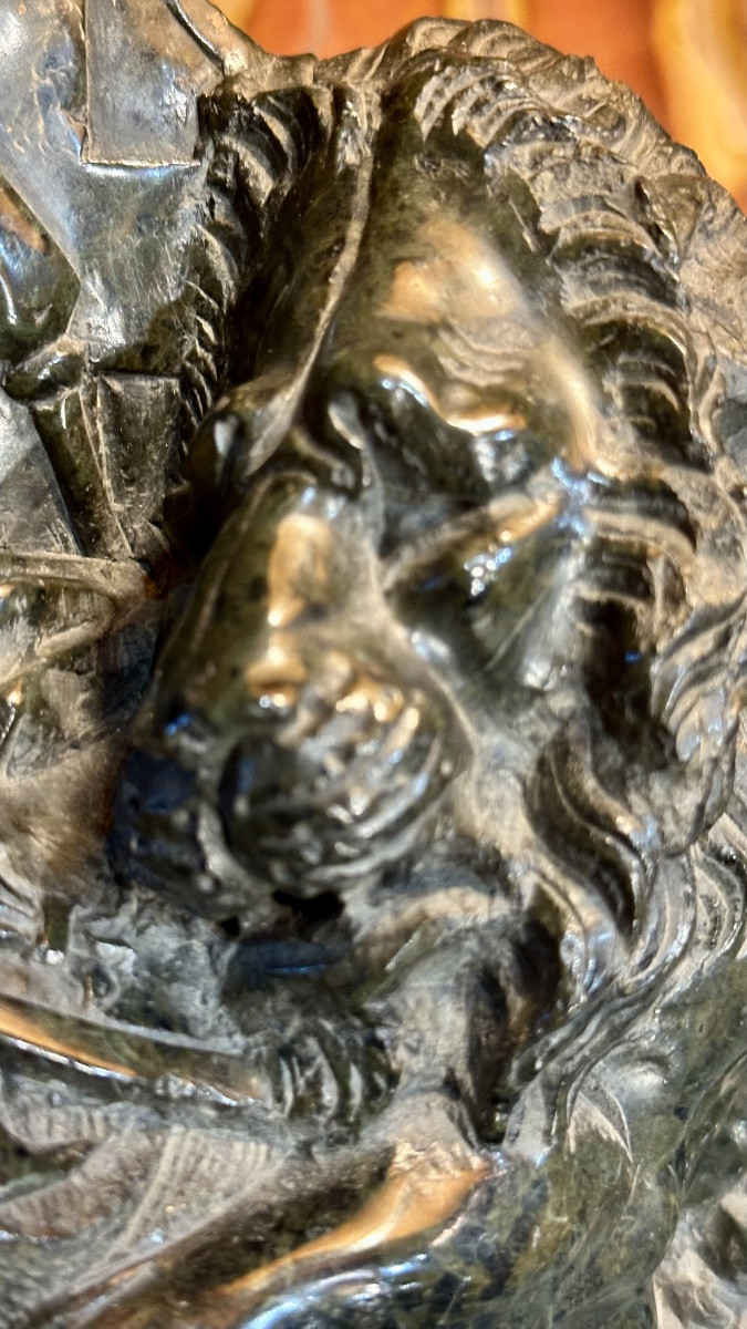 SCULTURA IN MARMO DEL LEONE DI LUCERNA DEL GRAND TOUR - XIX sec. -photo-7