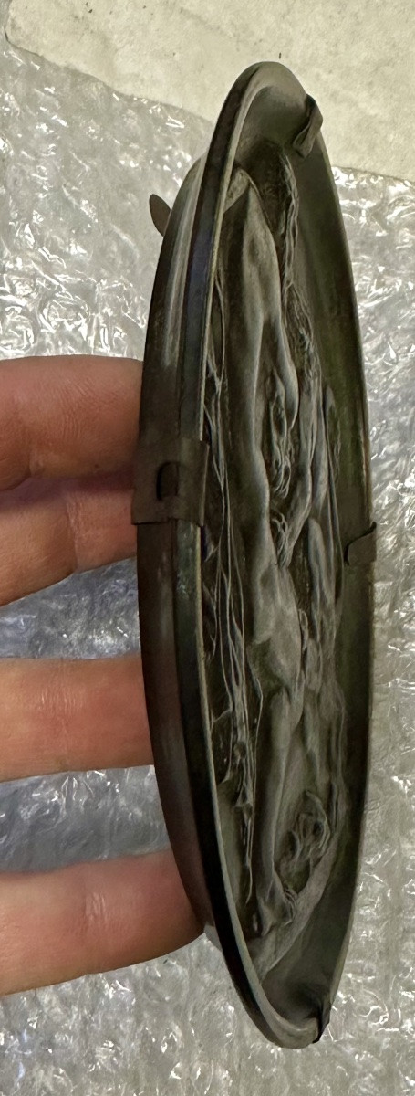 Medaglione in Bronzo – Ercole e il Leone di Nemea (Basso Rilievo) Fine XIX – inizi XX secolo -photo-1