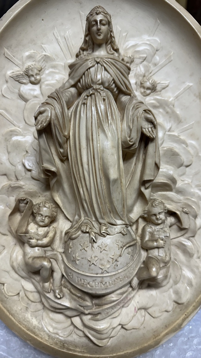 Altorilievo in schiuma di mare (silicato idrato di magnesio, calcite) - Luigi Filippo. -photo-2