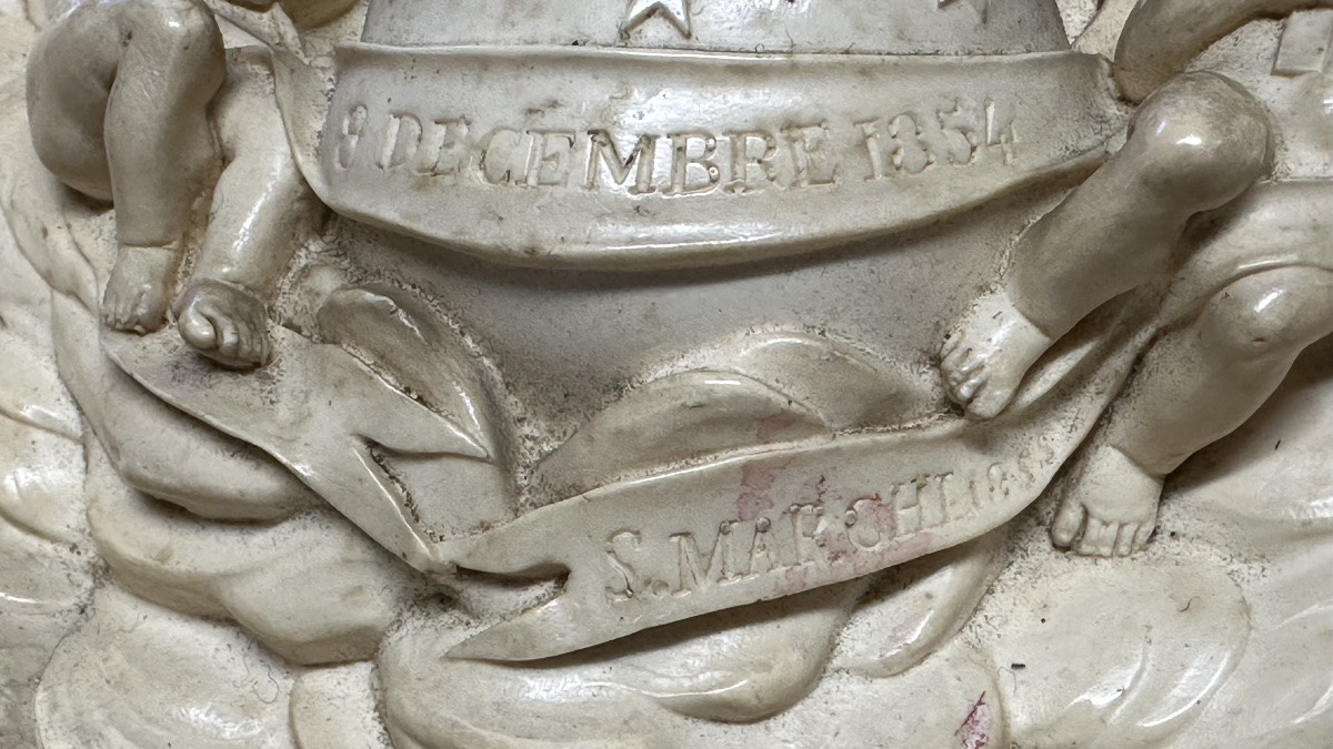 Altorilievo in schiuma di mare (silicato idrato di magnesio, calcite) - Luigi Filippo. -photo-1