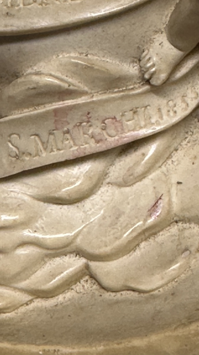 Altorilievo in schiuma di mare (silicato idrato di magnesio, calcite) - Luigi Filippo. -photo-4