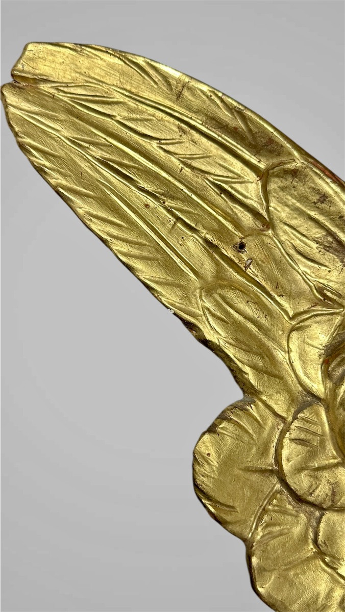 Coppia di cherubini alati in legno dorato – XVIII/ XIX secolo-photo-1