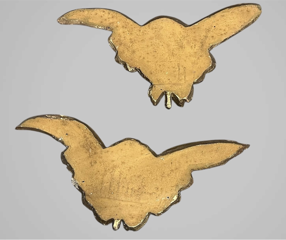 Coppia di cherubini alati in legno dorato – XVIII/ XIX secolo-photo-6