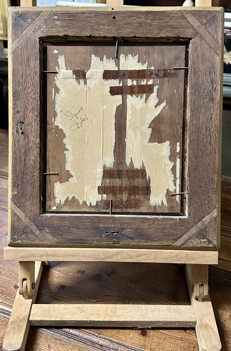 Dipinto olio su tavola “Sacra Immagine del Bambino con Ghirlanda di Fiori” - Inizi del XIX sec.-photo-5