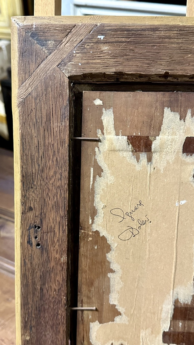 Dipinto olio su tavola “Sacra Immagine del Bambino con Ghirlanda di Fiori” - Inizi del XIX sec.-photo-6