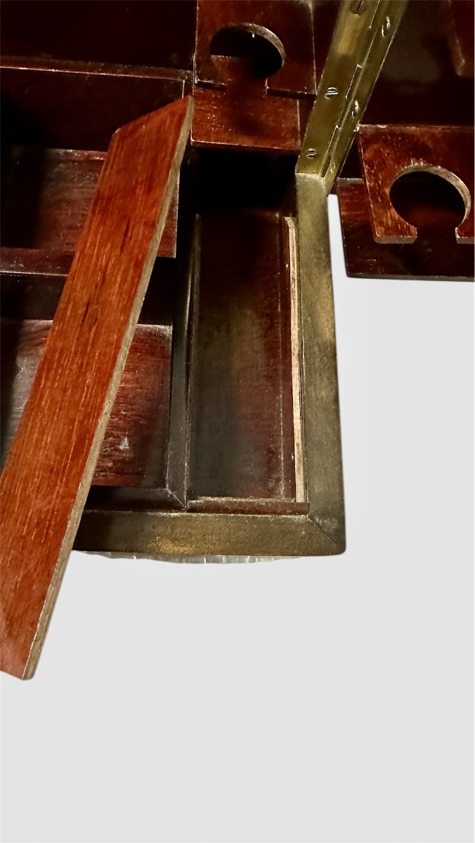 Cantinetta da liquori / Cofanetto da liquori in legno ebanizzato con cristalli – XIX secolo-photo-4