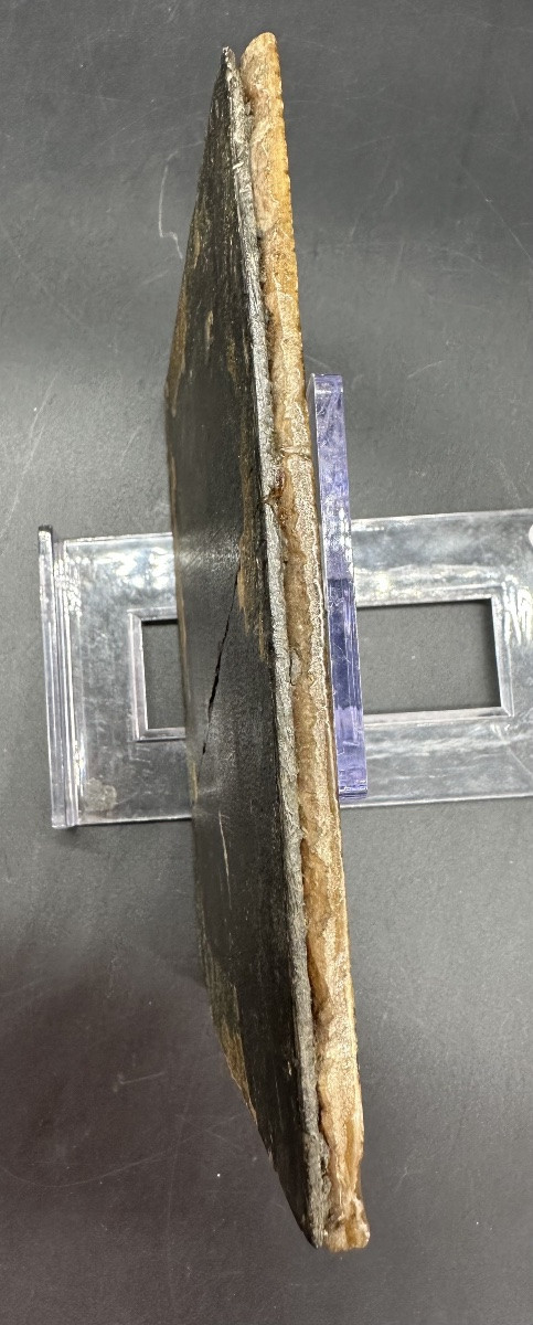 Dipinto, olio su alabastro fiorito “Morte di San Giuseppe” - XVII sec.-photo-6