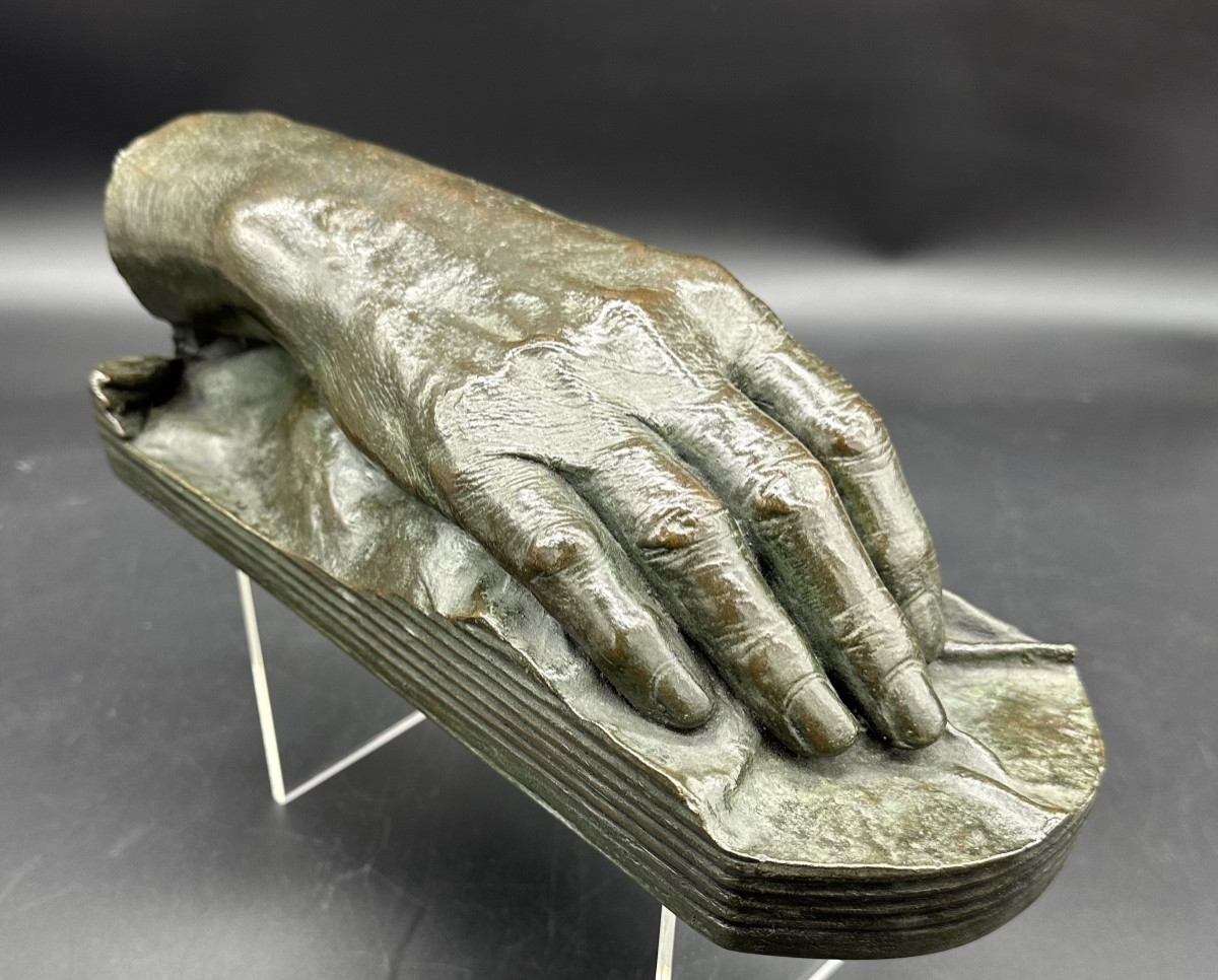 Scultura raffigurante mano – bronzo patinato, inizio ‘900-photo-3