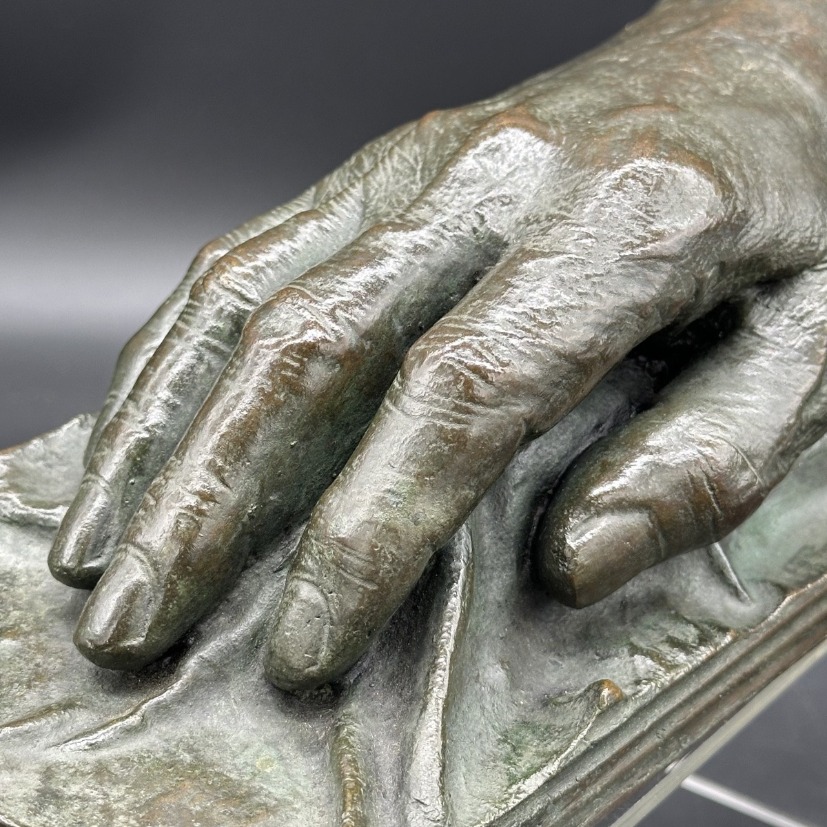 Scultura raffigurante mano – bronzo patinato, inizio ‘900-photo-3