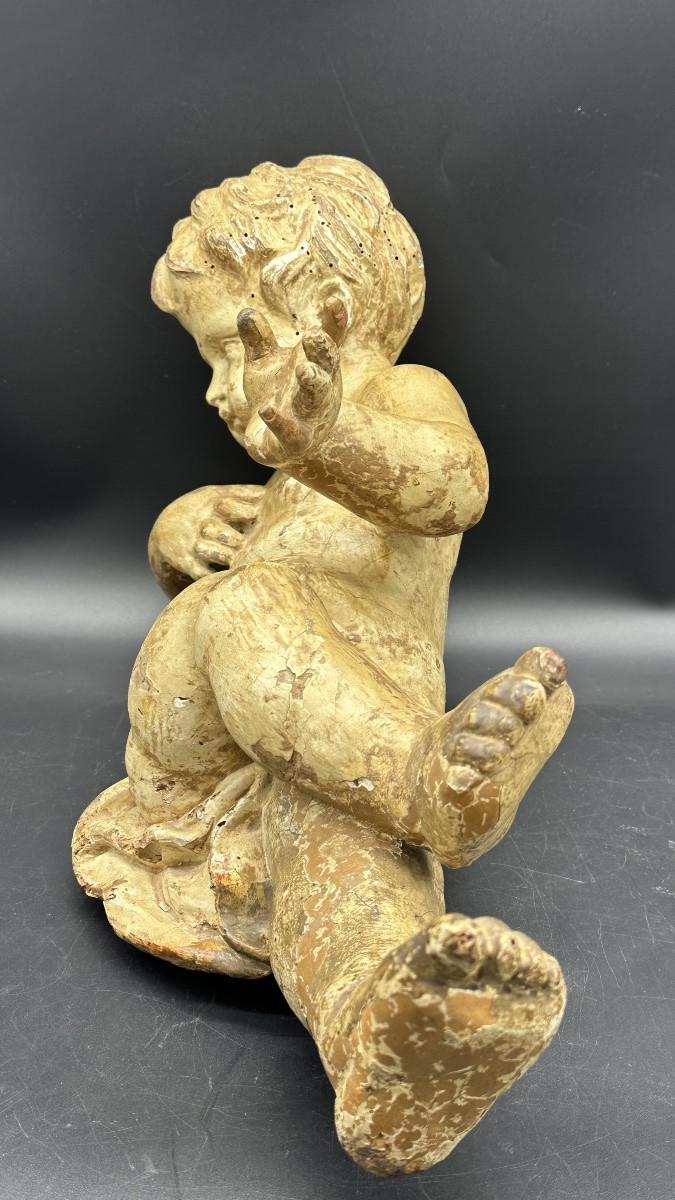 Scultura laccata “Angelo giacente” - Inizio del XVIII sec. -photo-2