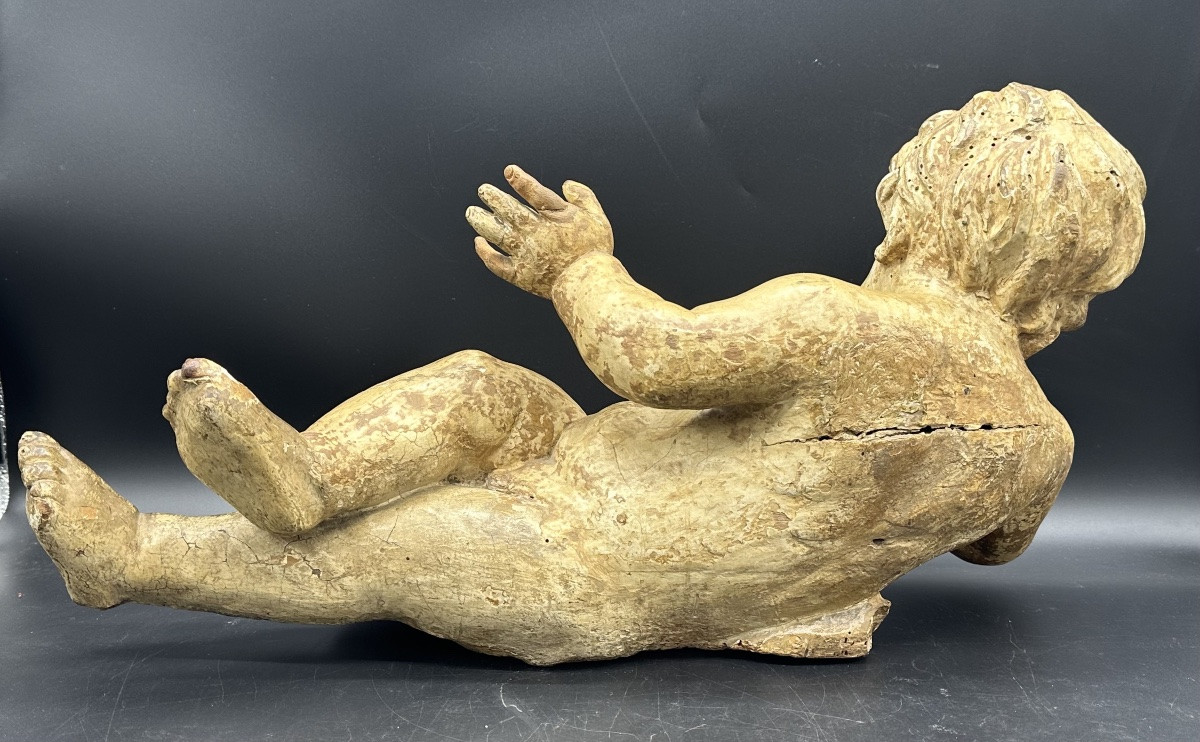 Scultura laccata “Angelo giacente” - Inizio del XVIII sec. -photo-3