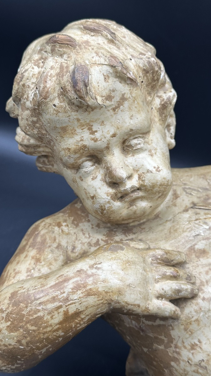 Scultura laccata “Angelo giacente” - Inizio del XVIII sec. -photo-2