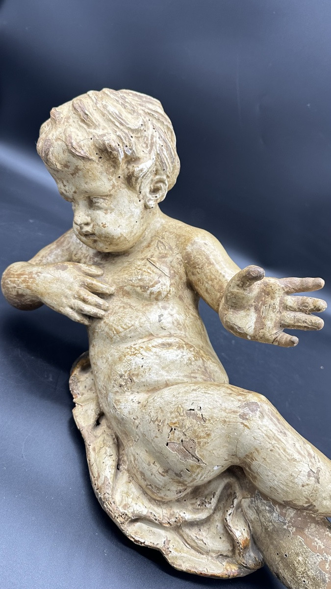 Scultura laccata “Angelo giacente” - Inizio del XVIII sec. -photo-4