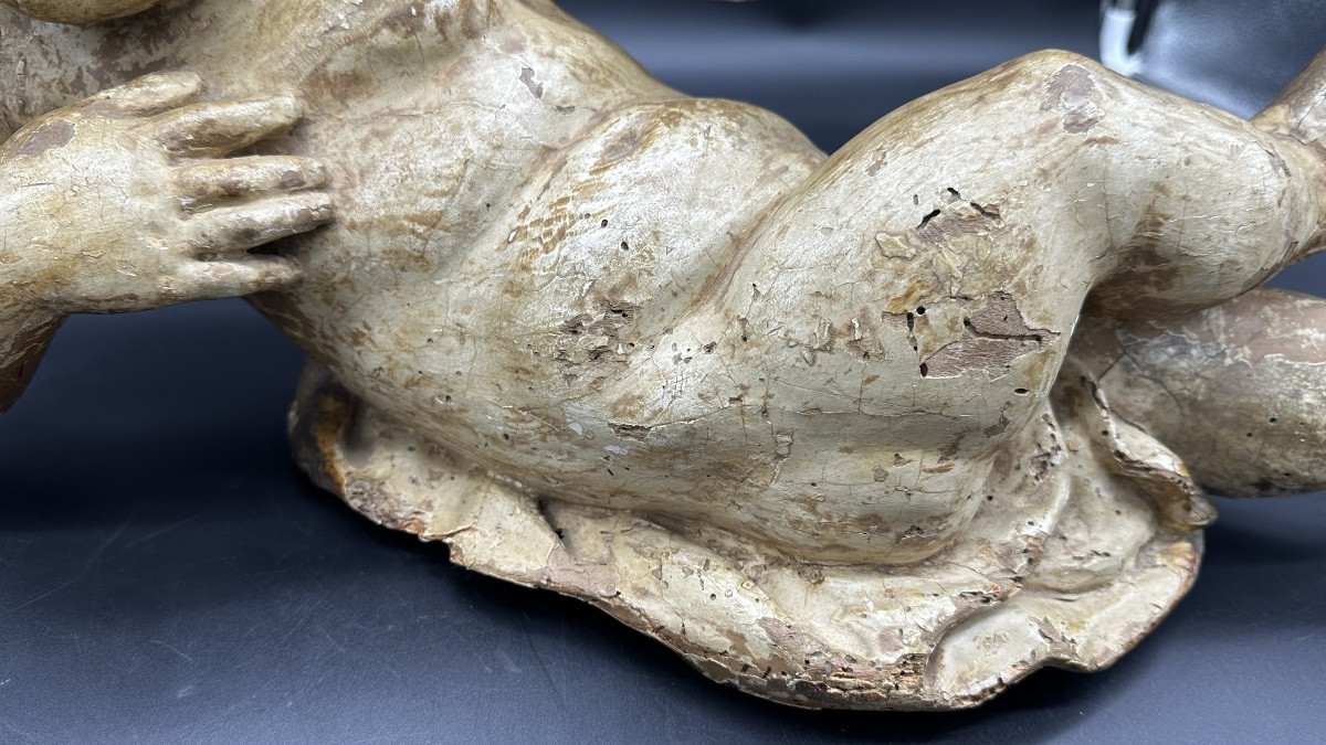 Scultura laccata “Angelo giacente” - Inizio del XVIII sec. -photo-5