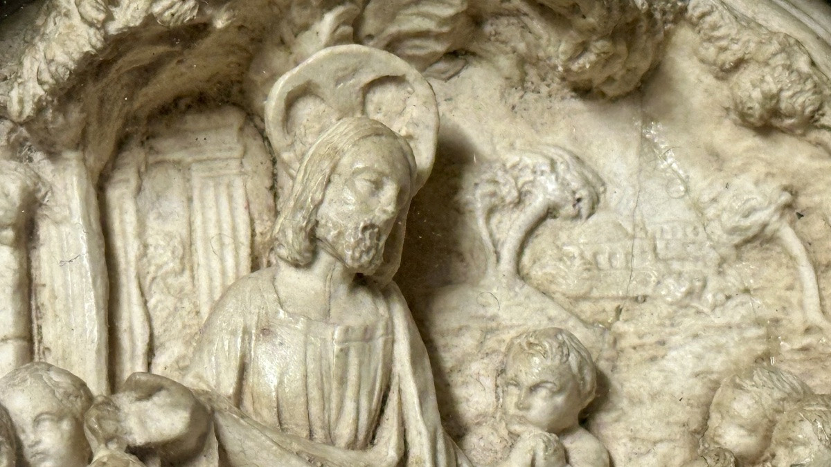 Bassorilievo in schiuma di mare raffigurante “Gesù e i bambini” - Napoleone III. -photo-2